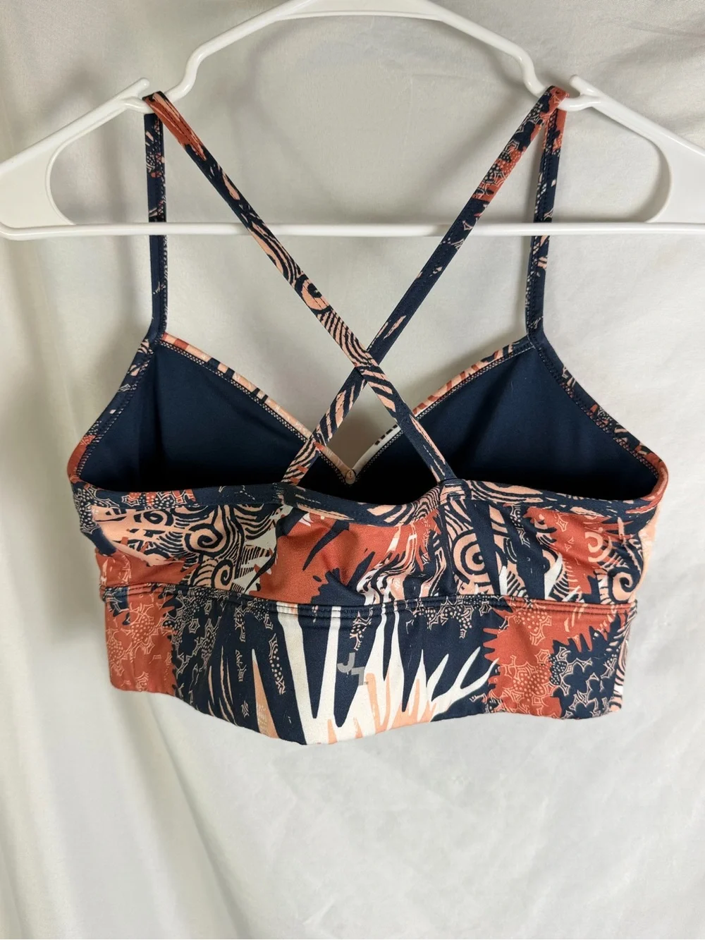 JoyLab Medium Abstract Print Strappy Longline Sports Bra Crop Top